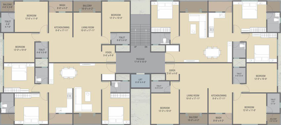 Floor Plan of Avadh Resicom in Vadsar Road, Vadodara - Image 34135