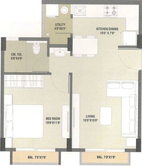 1 BHK Flat in Deetya Omkaar Heights in Maneja, Vadodara - Image 463108