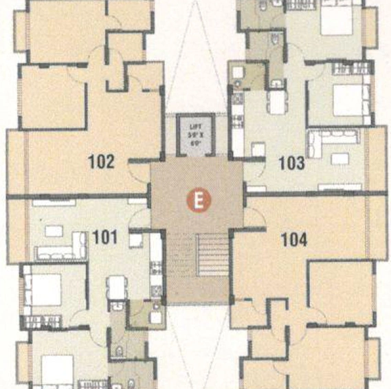 Floor Plan of Deetya Omkaar Heights in Maneja, Vadodara - Image 34155