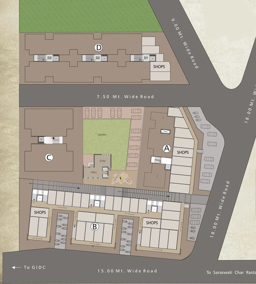 Master Plan of Rathin 5th Avenue in Manjalpur, Vadodara - Image 34295