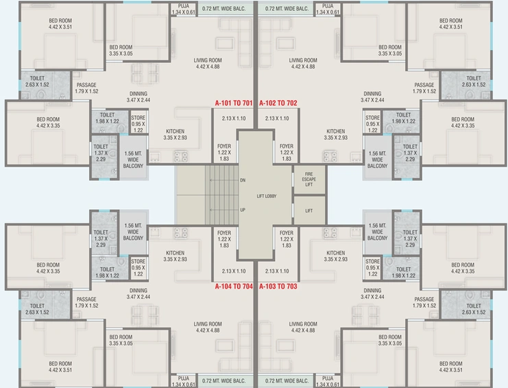Floor Plan of Shreeji Platinum Sky in Harni, Vadodara - Image 34354
