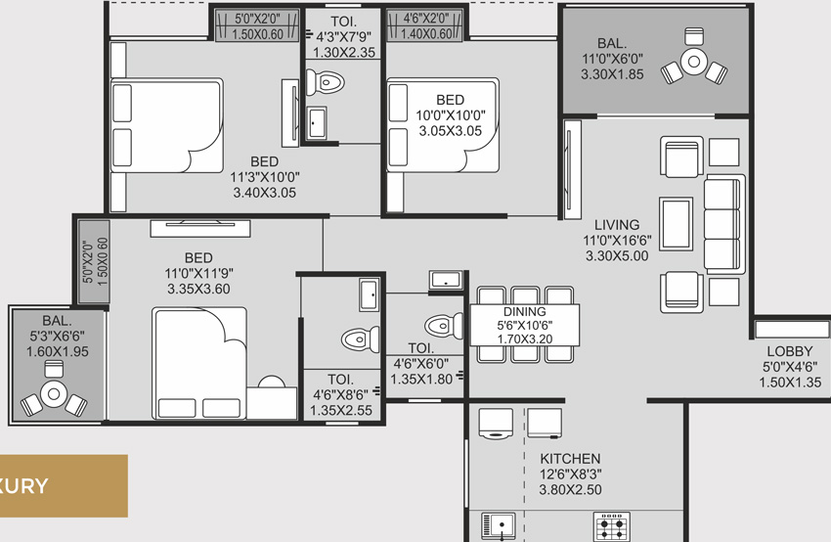 3 BHK Flat in Siddhivinayak Vision Exotica in Bhosari, Pune - Image 427245