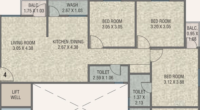 3 BHK Flat in Vakratund Bliss in Waghodia Road, Vadodara - Image 697612