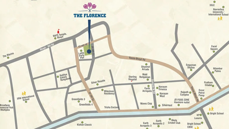 Location of Arch The Florence in Bhayli Road, Vadodara - Image 34830