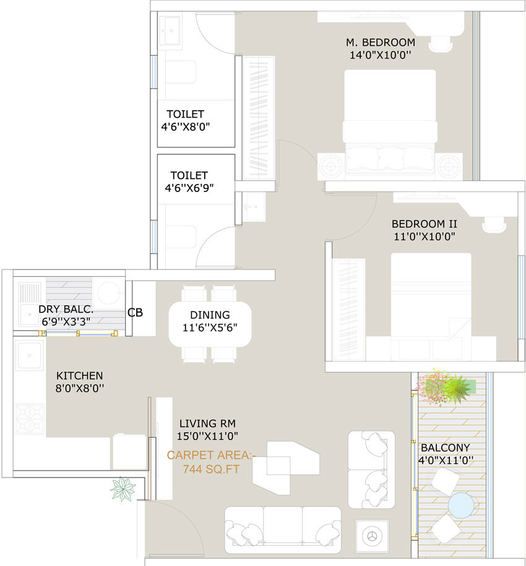 2 BHK Flat in Sonigara Codename Vogue in New Sanghavi, Pune - Image 802564