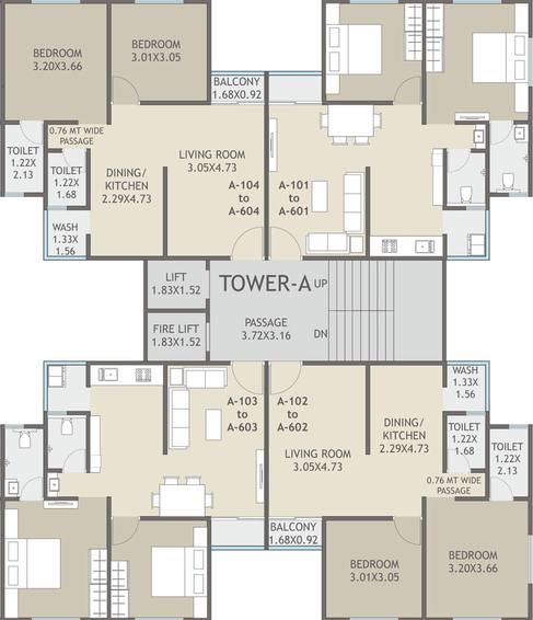 Floor Plan of Shree Kartavya Skyview in Kapurai, Vadodara - Image 102938