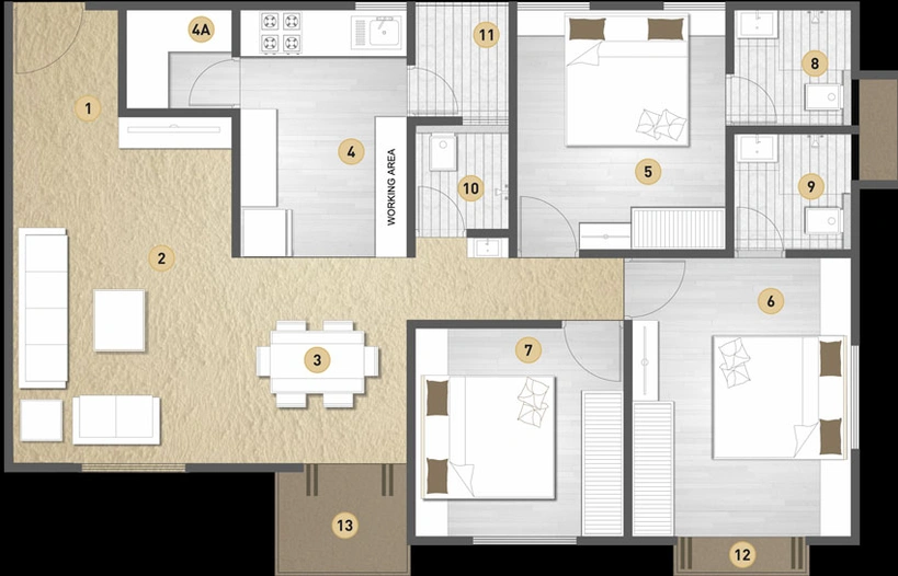 3 BHK Flat in Lilleria Boulevard in Vemali, Vadodara - Image 465479