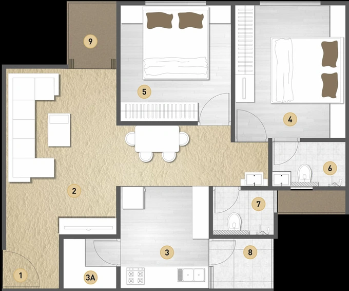 2 BHK Flat in Lilleria Boulevard in Vemali, Vadodara - Image 465478