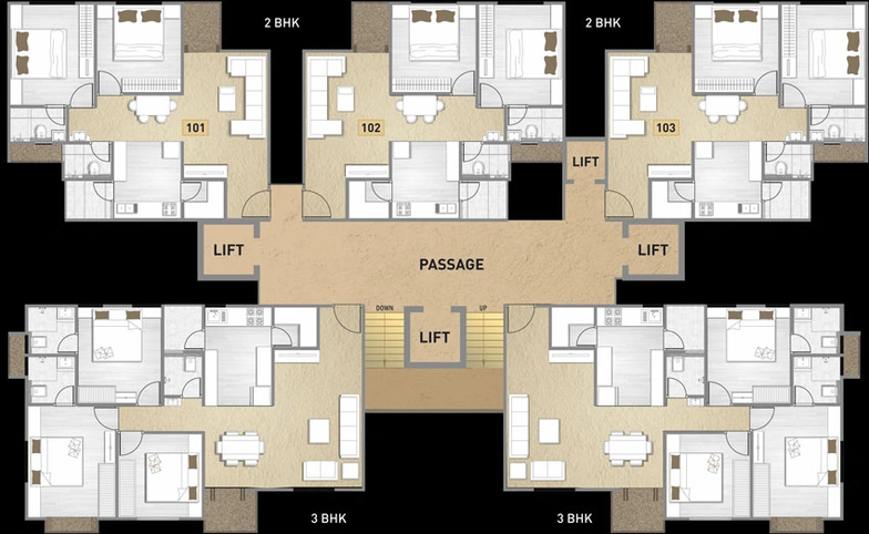 Floor Plan of Lilleria Boulevard in Vemali, Vadodara - Image 35302