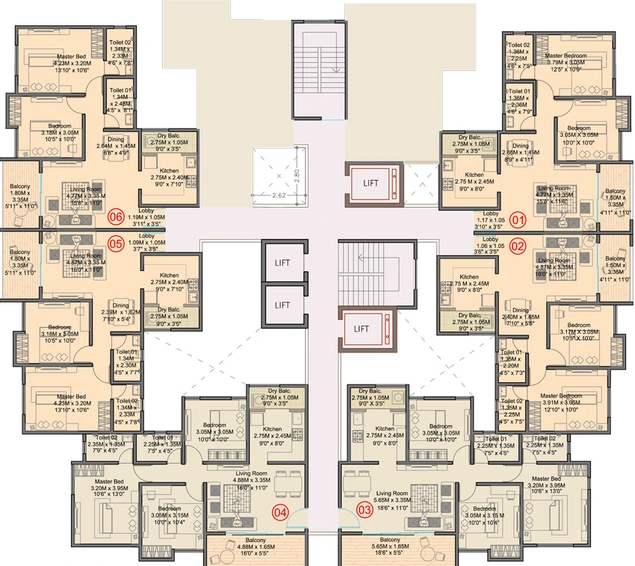 Floor Plan of Raga Top Tower in Wakad, Pune - Image 26285