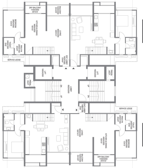 Floor Plan of Mantra Meraki in Akurdi, Pune - Image 14150