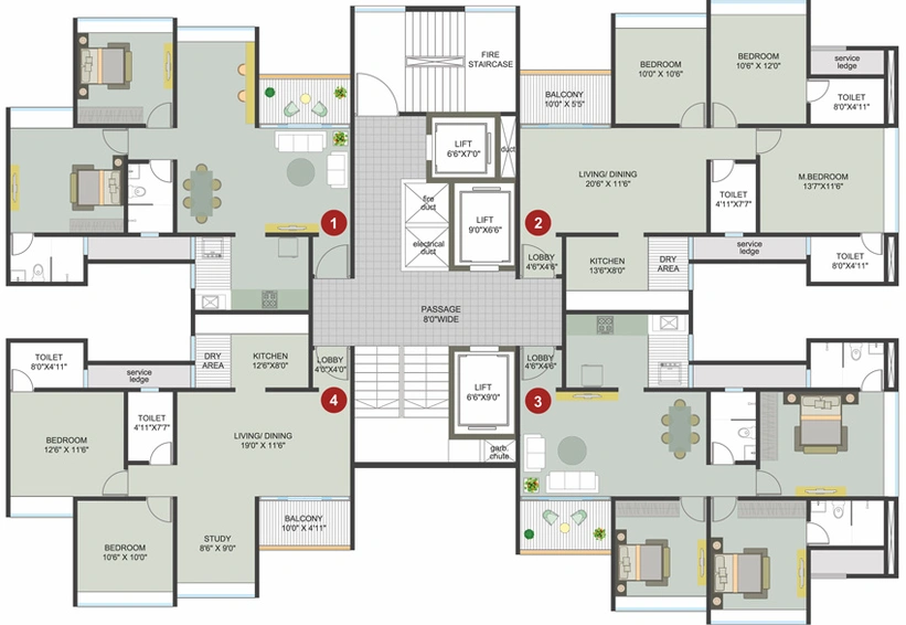 Floor Plan of Aishwaryam Future in Punawale, Pune - Image 26348