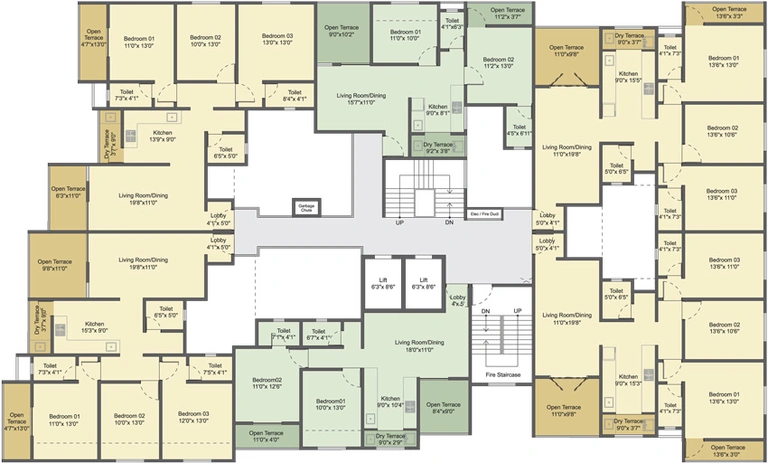 Floor Plan of Sentosa Pride in Punawale, Pune - Image 26411