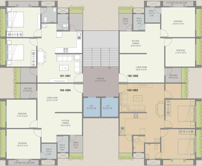 Floor Plan of Shiv Aashray Elegance in Bhayli Road, Vadodara - Image 35744