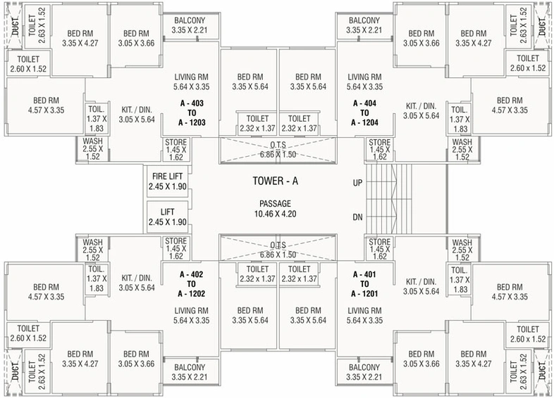 Floor Plan of Shree Aarna Sky Waves in Gotri, Vadodara - Image 35768