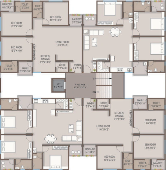 Floor Plan of Shree Radhe Shyam Elite in Bhayli Road, Vadodara - Image 65981