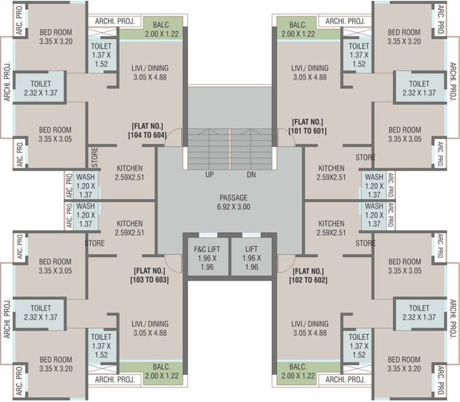 Floor Plan of Raadhe Shyaam Harmony in Gotri, Vadodara - Image 37211