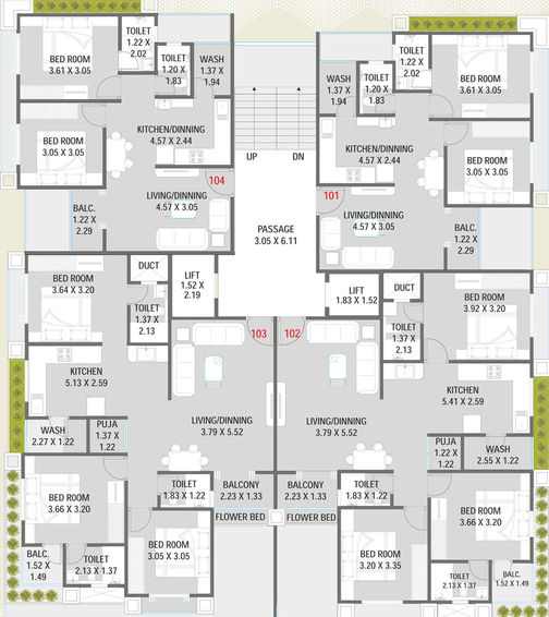 Floor Plan of Shyam Coral 30 in Sama Savli Road, Vadodara - Image 75325