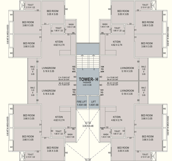 Floor Plan of Vraj Shantam Highland in Tarsali, Vadodara - Image 37276