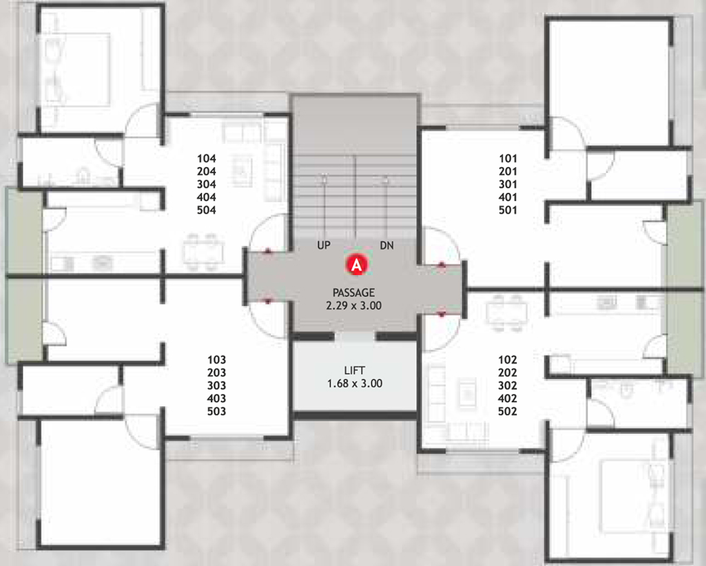 Floor Plan of Shreeji Dream Elegance in Harni, Vadodara - Image 37391