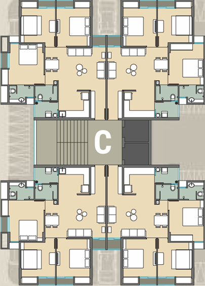 Floor Plan of Charbhuja Rudra Heights in Vemali, Vadodara - Image 50143