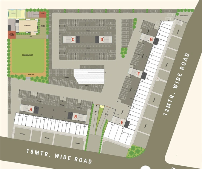 Master Plan of Charbhuja Rudra Heights in Vemali, Vadodara - Image 50144