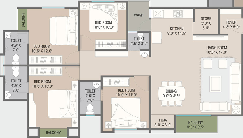 4 BHK Flat in Shivay Splendid in Ankhol, Vadodara - Image 469415