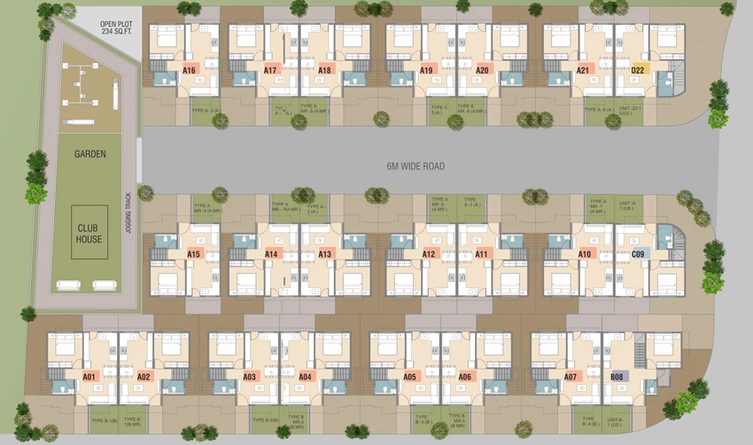 Master Plan of Shree Aarna Bungalows in Tarsali, Vadodara - Image 38085