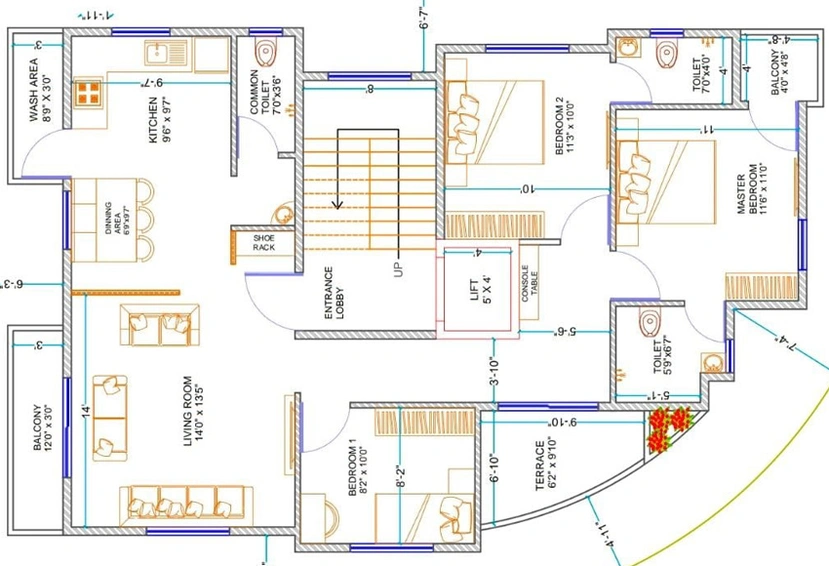 Floor Plan of Mangal Kavya Residency 5 in Somalwada, Nagpur - Image 11717