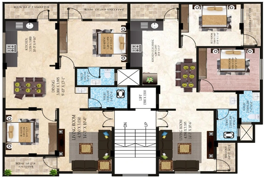 Floor Plan of Katiyar Javesh Galaxy in Somalwada, Nagpur - Image 11746