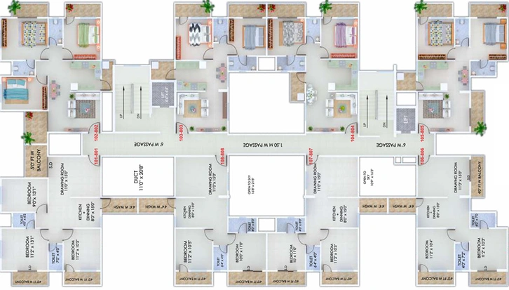 Floor Plan of Blackrock Central Annex in Pipla, Nagpur - Image 11777