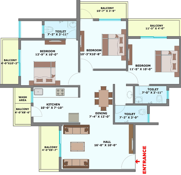 3 BHK Flat in Pyramid Gold in Besa, Nagpur - Image 422906