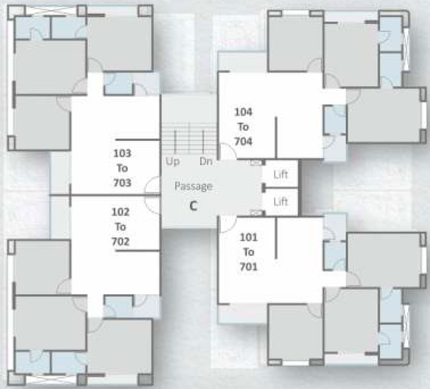 Floor Plan of Darshanam Crest in Tarsali, Vadodara - Image 38562