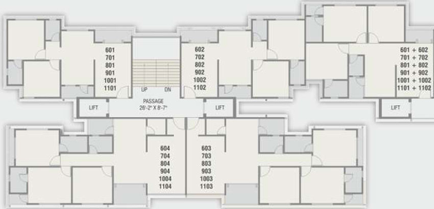 Floor Plan of Darshanam Hyde Park in Manjalpur, Vadodara - Image 77005