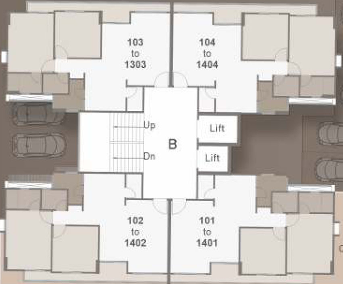 Floor Plan of Darshanam Prospera in Gotri, Vadodara - Image 84192