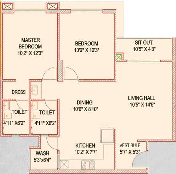 2 BHK Flat in DB Pride in Talawali Chanda, Indore - Image 723466