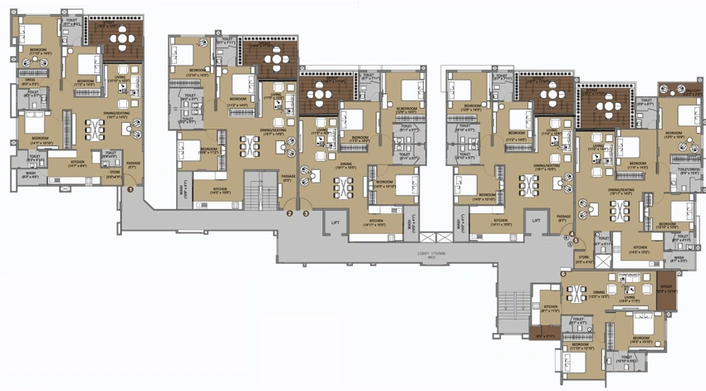 Floor Plan of Silver Lake Vista - The Marina in Khandwa Road, Indore - Image 50847