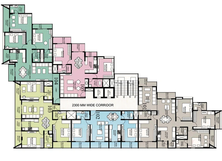 Floor Plan of Vibrant Residency in Manorama Ganj, Indore - Image 50960
