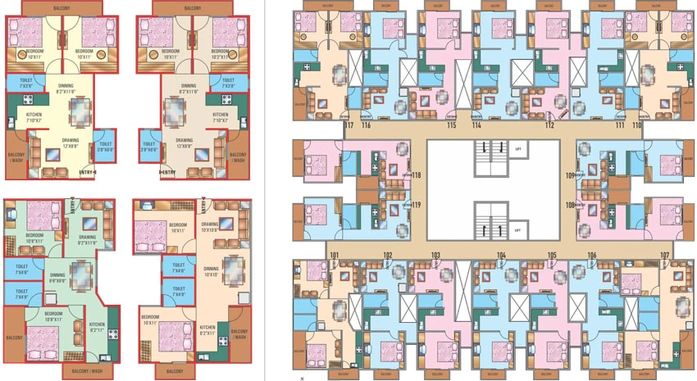 Floor Plan of KC Kailash Pride in Ujjain Road, Indore - Image 50991