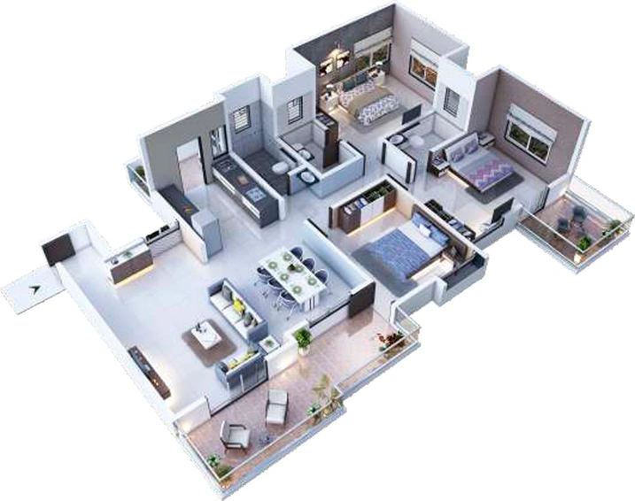 3 BHK Flat in Shiv Kailasa Phase 2 in Mihan, Nagpur - Image 423343