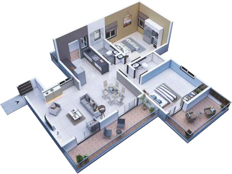 2 BHK Flat in Shiv Kailasa Phase 2 in Mihan, Nagpur - Image 423341