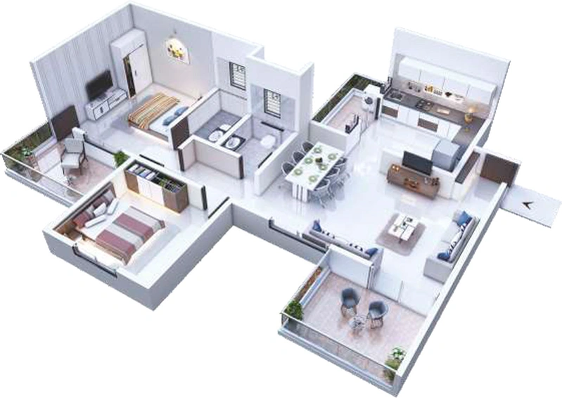 2 BHK Flat in Shiv Kailasa Phase 2 in Mihan, Nagpur - Image 423340