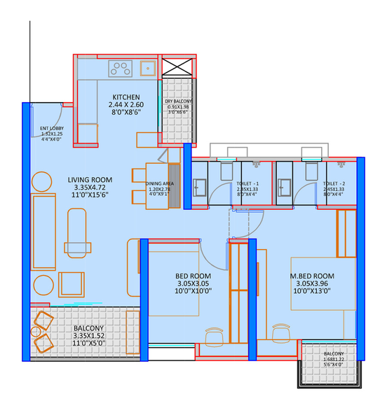 2 BHK Flat in Ceratec Presidential Towers in Ravet, Pune - Image 429340