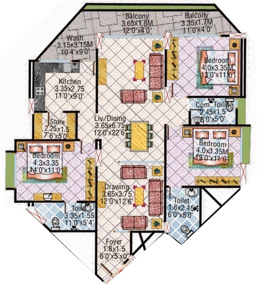 3 BHK Flat in BCM Planet in Nipania, Indore - Image 630715