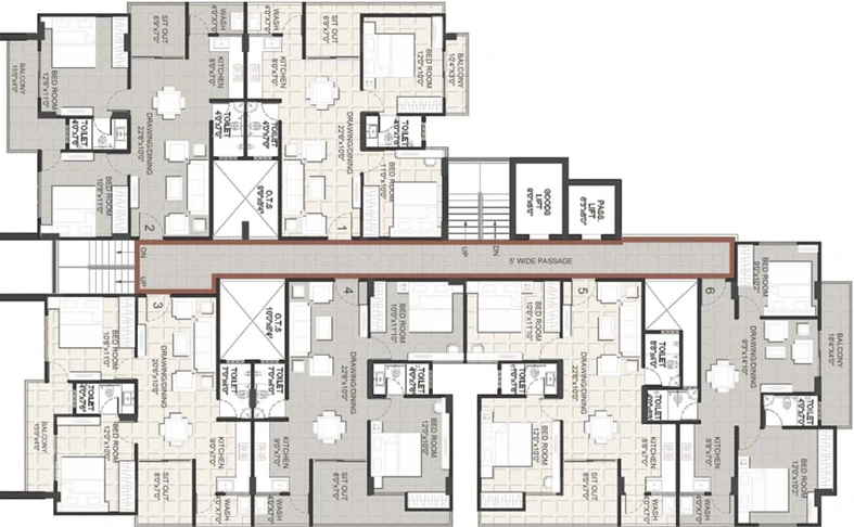 Floor Plan of New Race Course in Mahalaxmi Nagar, Indore - Image 109938