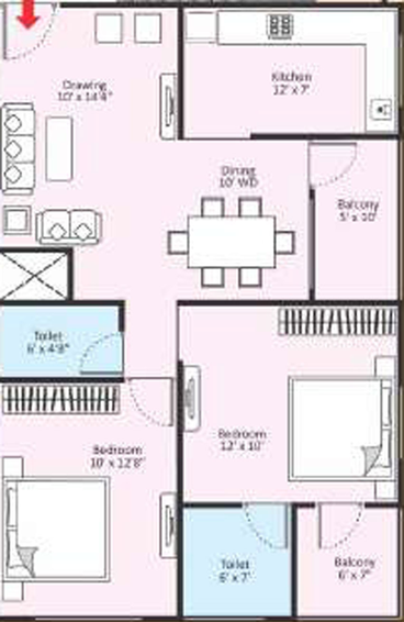 2 BHK Flat in Shree Radhe Green Park in Rajendra Nagar, Indore - Image 670918