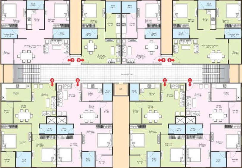 Floor Plan of Shree Radhe Green Park in Rajendra Nagar, Indore - Image 95486
