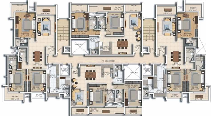 Floor Plan of Sattva Waters Edge in Sancoale, Goa - Image 40207