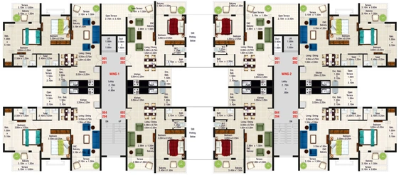 Floor Plan of Chandra Marigold Floresta in Mapusa, Goa - Image 101097