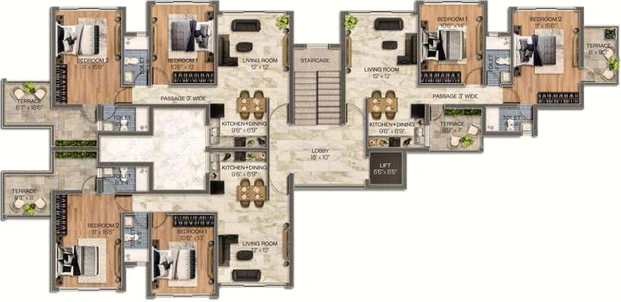 Floor Plan of Archizi Amara Living in Porvorim, Goa - Image 40284